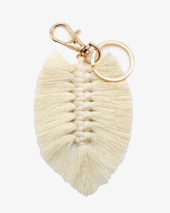 Assorted 4-Pack Leaf Shape Fringe Keychain