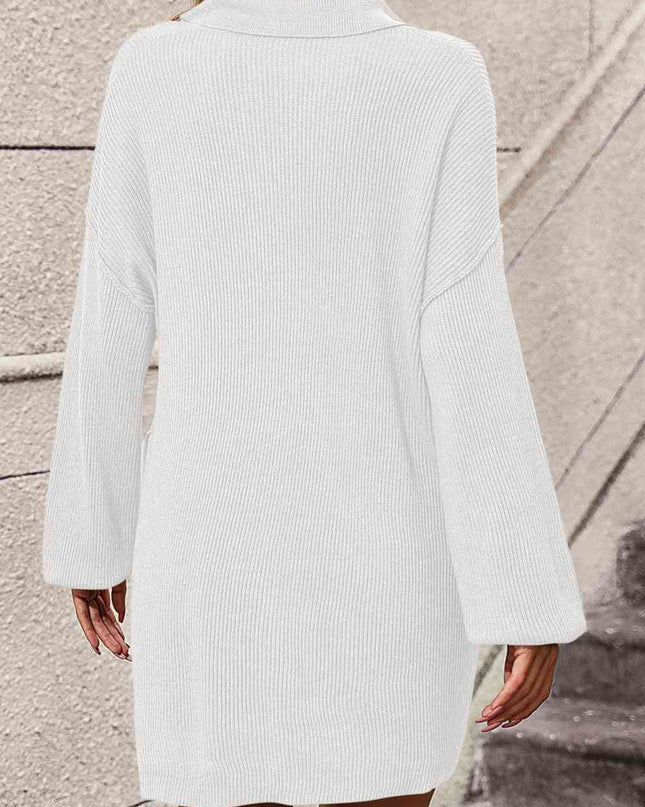 Johnny Collar Drop Shoulder Sweater Dress