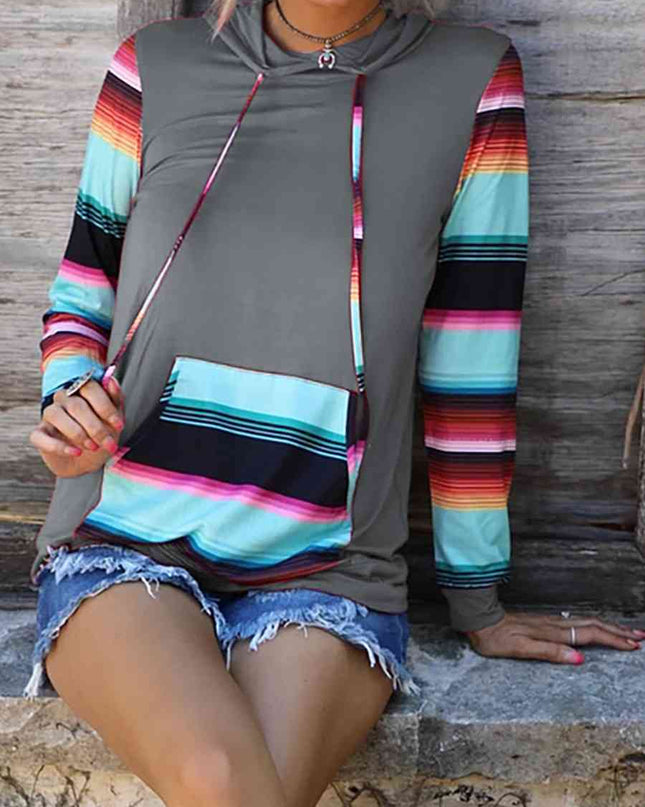 Striped Long Sleeve Hoodie