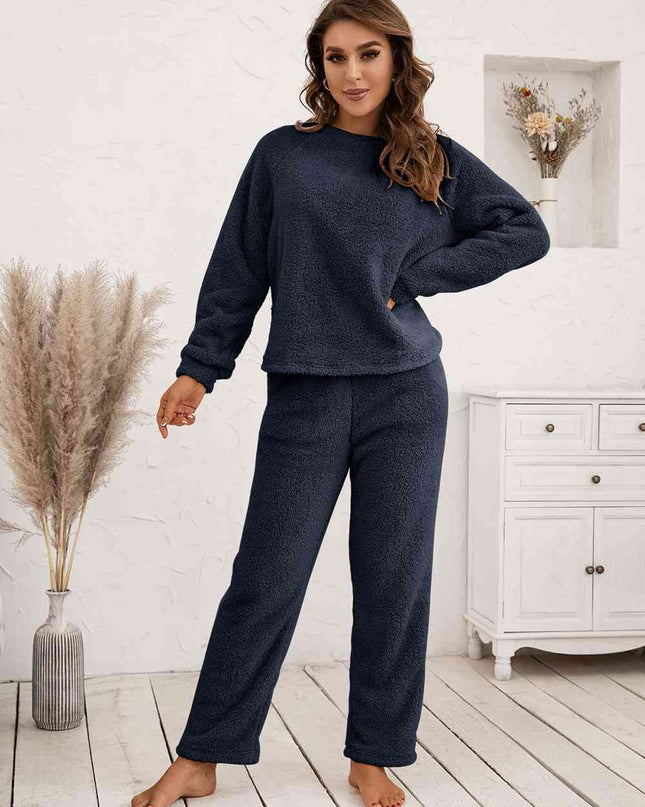 Teddy Long Sleeve Top and Pants Lounge Set