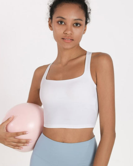 Crisscross Open Back Cropped Sports Cami
