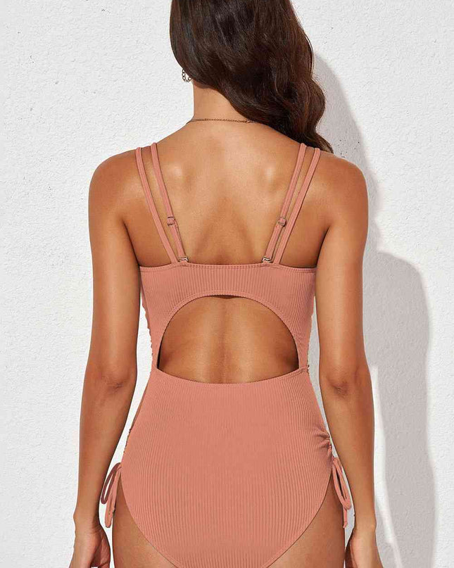 Tied Cutout Plunge One-Piece Swimsuit