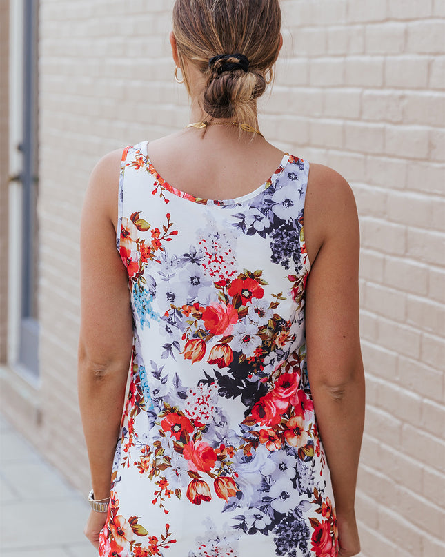 Floral Round Neck Tank