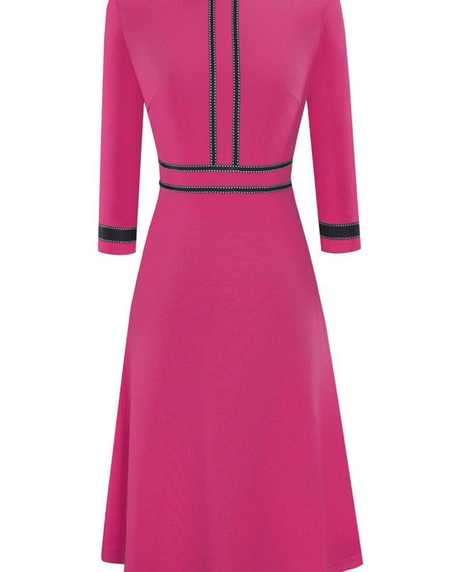 Round Neck Three-Quater Sleeve Dress