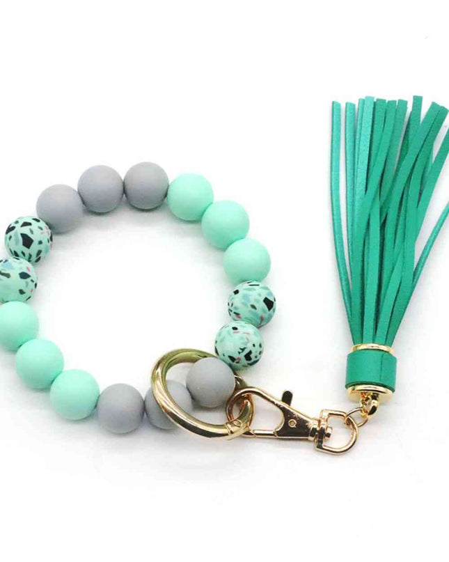 Assorted 2-Pack Multicolored Beaded Tassel Keychain