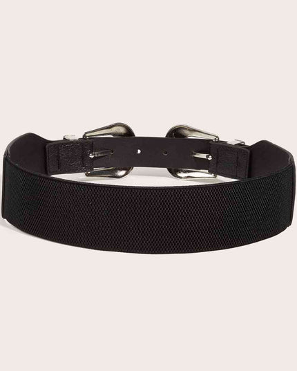 Double Buckle PU Leather Belt