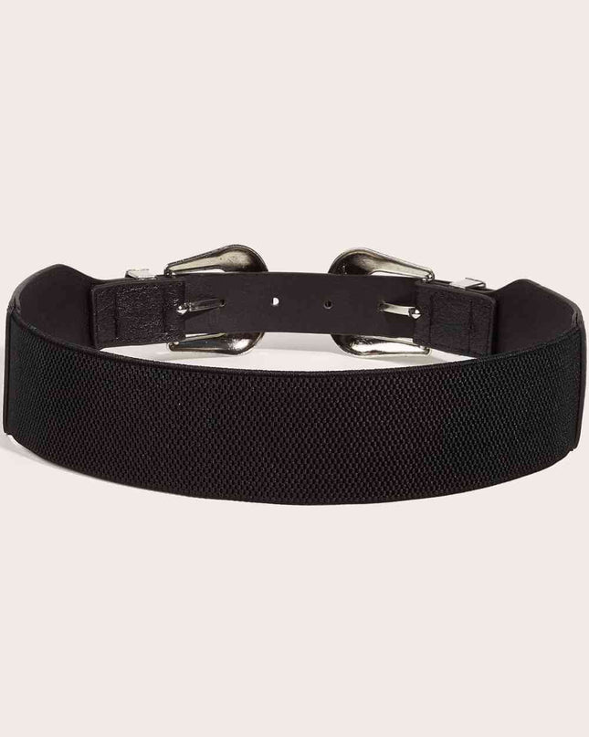 Double Buckle PU Leather Belt