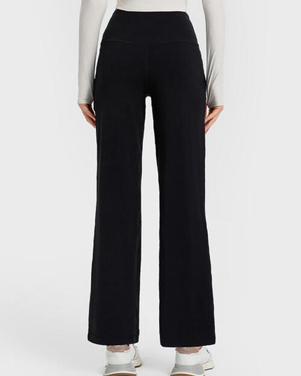 Wide Waistband Active Pants with Pockets