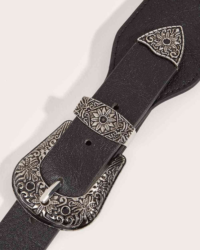 Double Buckle PU Leather Belt