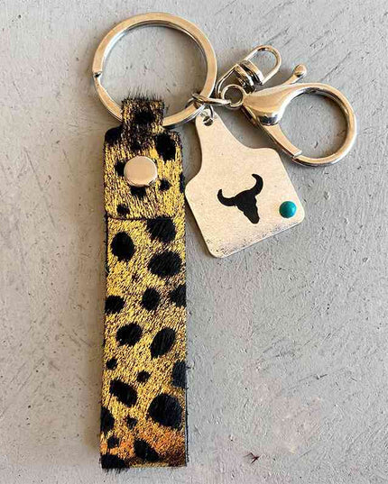 Genuine Leather Alloy Keychain