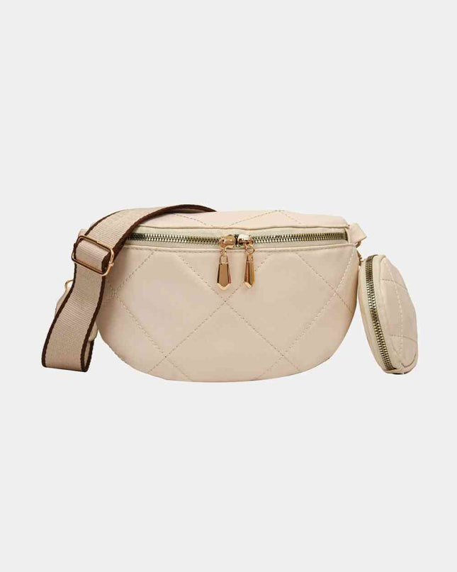 PU Leather Sling Bag with Small Purse