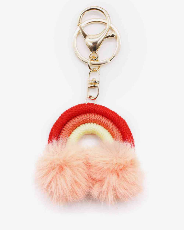 Assorted 4-Pack Rainbow Pom Pom Keychain
