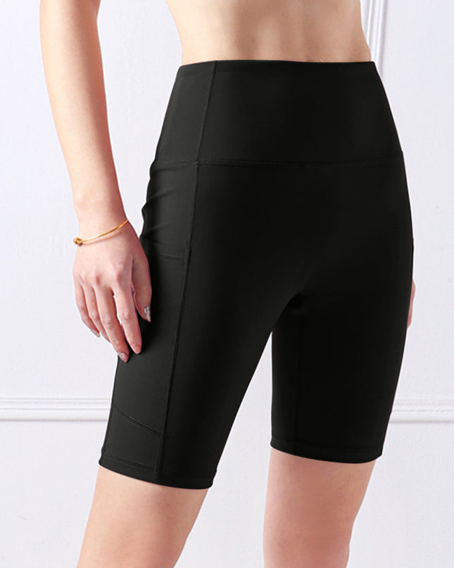 Pocketed High Waist Active Shorts