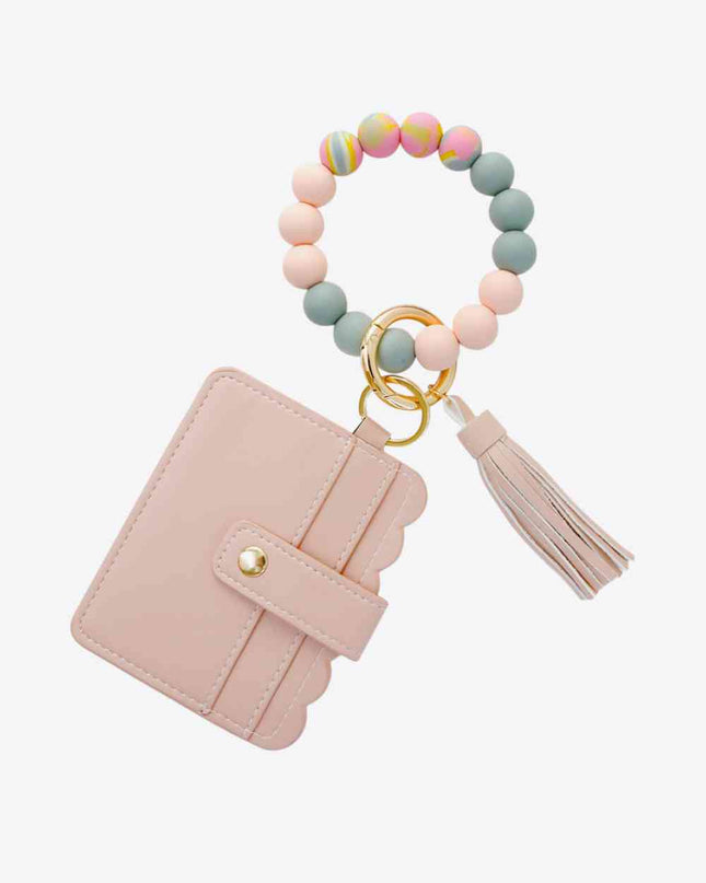 Beaded Tassel Keychain with Wallet