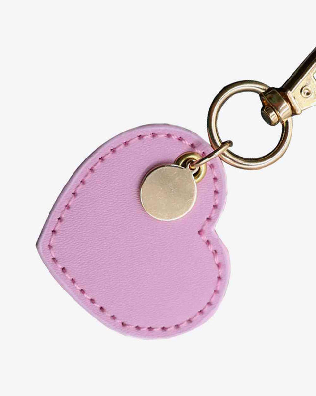Assorted 4-Pack Heart Shape PU Leather Keychain