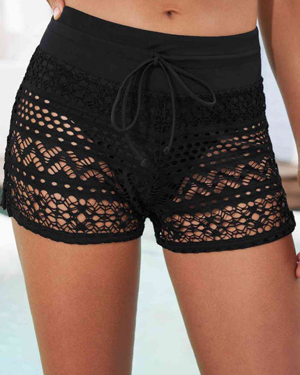 Full Size Drawstring Waist Swim Shorts