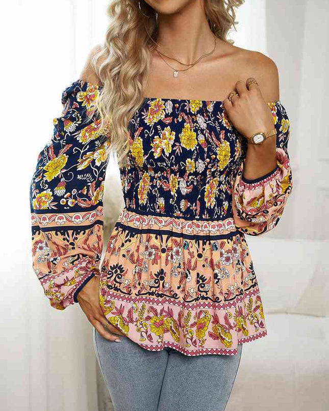 Square Neck Printed Blouse