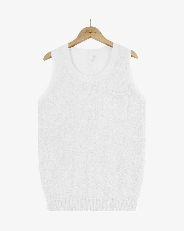 Buttoned Pocket Knit Tank