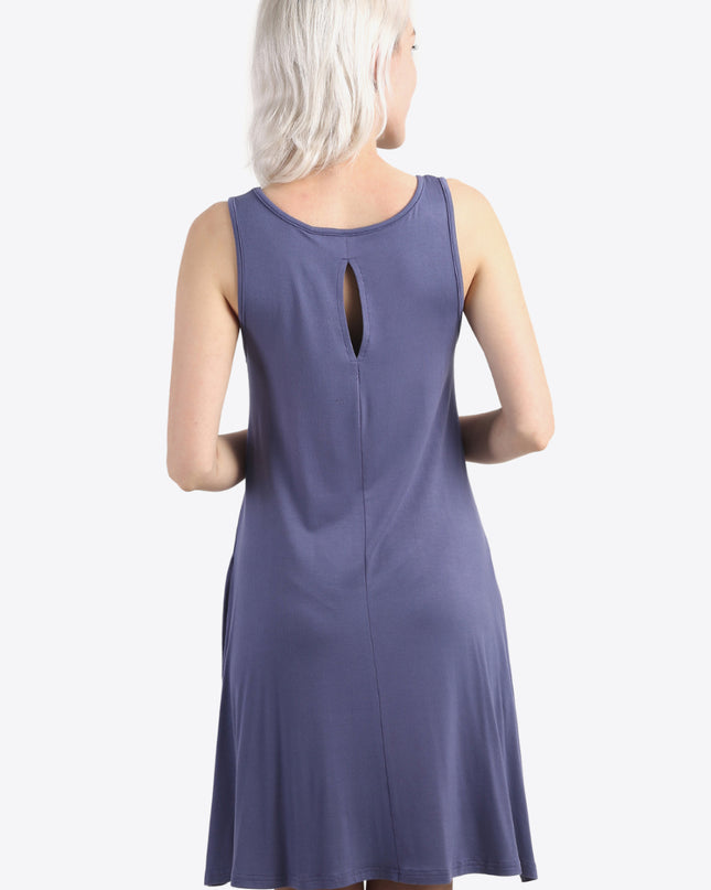 Cutout Scoop Neck Sleeveless Dress with Pockets