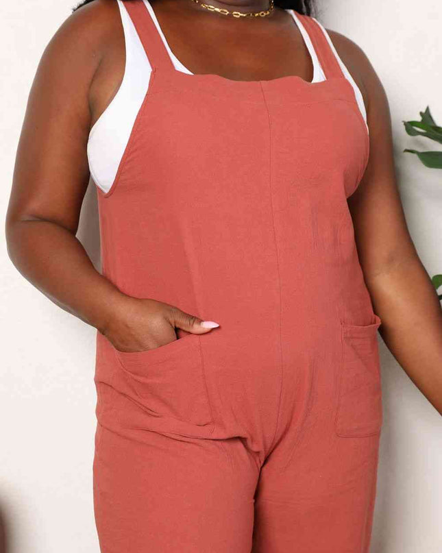 Double Take Wide Leg Overalls with Front Pockets