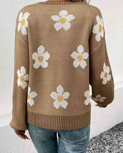 Floral Dropped Shoulder Sweater