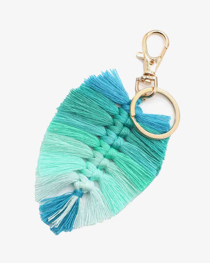 Assorted 4-Pack Leaf Shape Fringe Keychain
