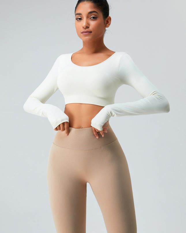 Cutout Round Neck Long Sleeve Active T-Shirt