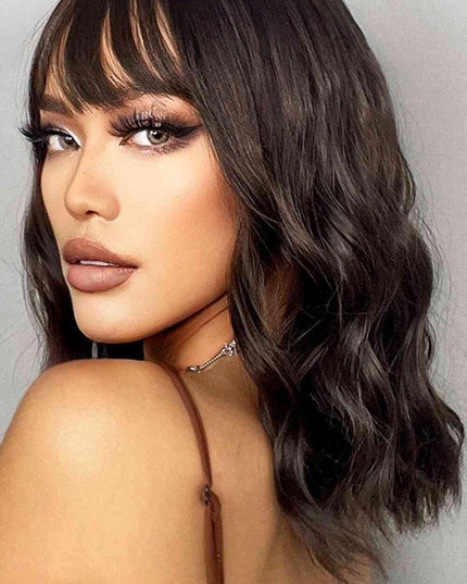 Natural Looking Synthetic Full Machine Bobo Wigs 12''