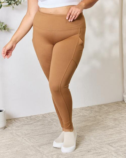 Zenana Full Size Wide Waistband High Waist Leggings