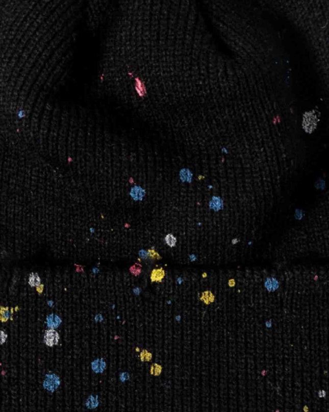 Confetti Rib-Knit Cuff Beanie