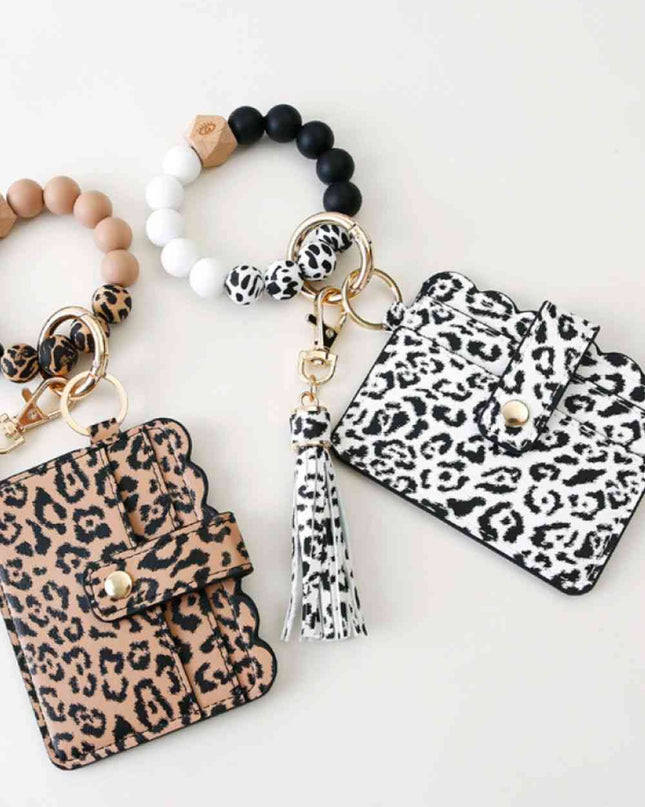 Random 2-Pack Leopard Mini Purse Tassel Wristlet Key Chain