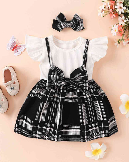 Plaid Print Bow Detail Dress