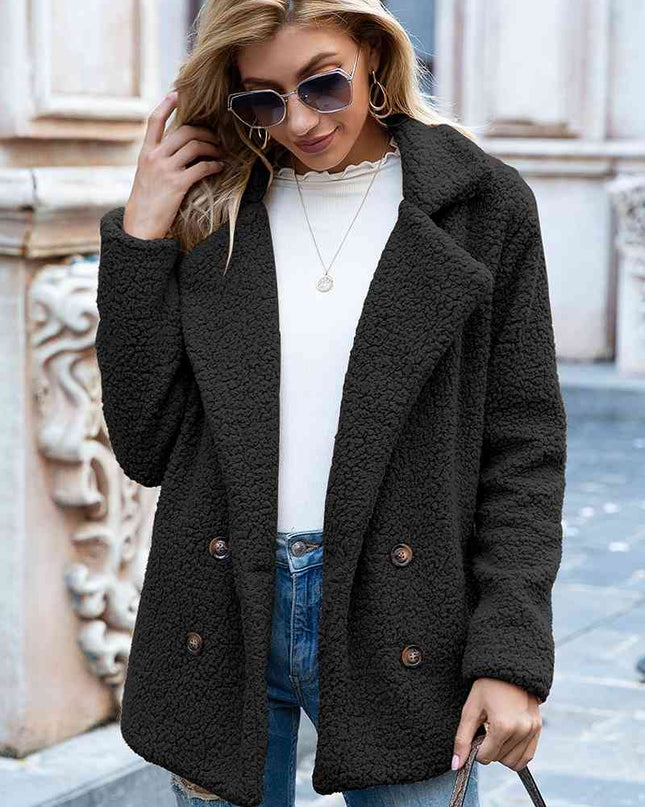 Full Size Lapel Collar Sherpa Coat
