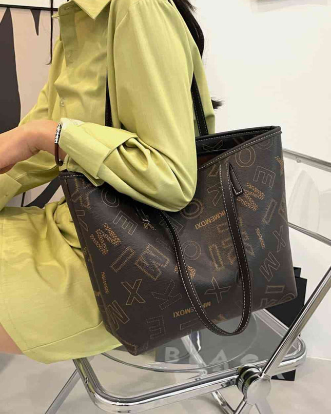 Printed PU Leather Tote Bag