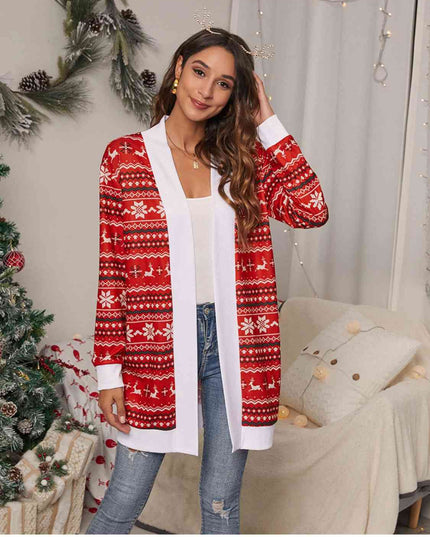 Christmas Open Front Cardigan