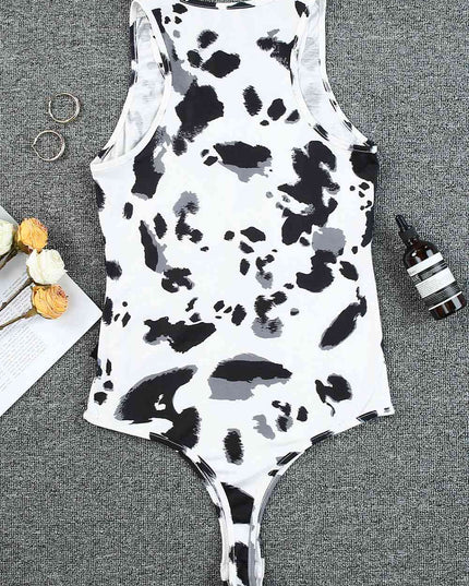 Fringed Tie-Dye Round Neck Bodysuit