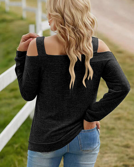 Full Size Cutout Cold Shoulder Blouse