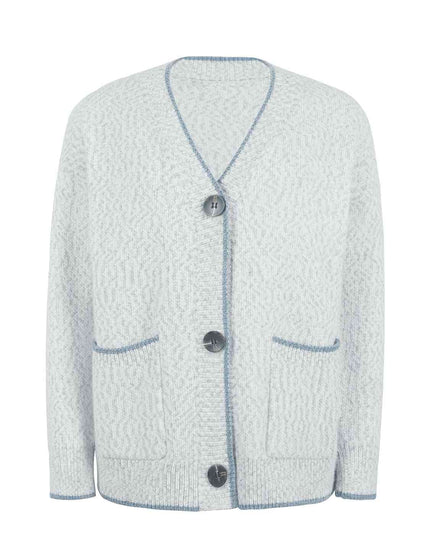 Button Down V-Neck Cardigan with Pockets