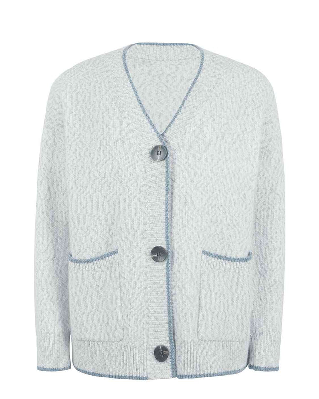 Button Down V-Neck Cardigan with Pockets