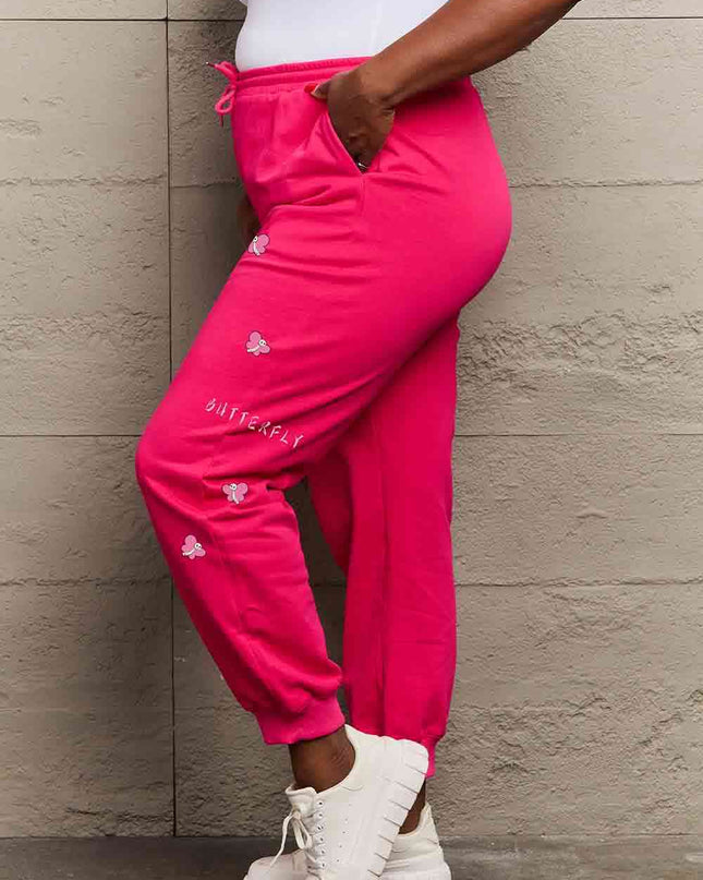 Simply Love Simply Love Full Size Drawstring BUTTERFLY Graphic Long Sweatpants