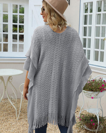 Fringe Hem Open Front Cardigan