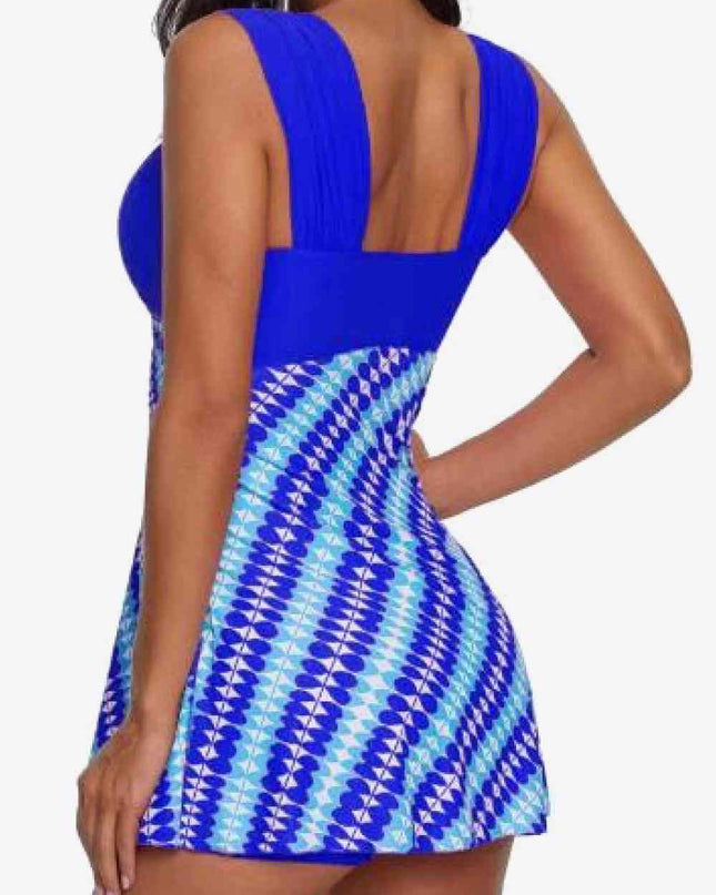 Two-Tone Sweetheart Neck Tankini Set