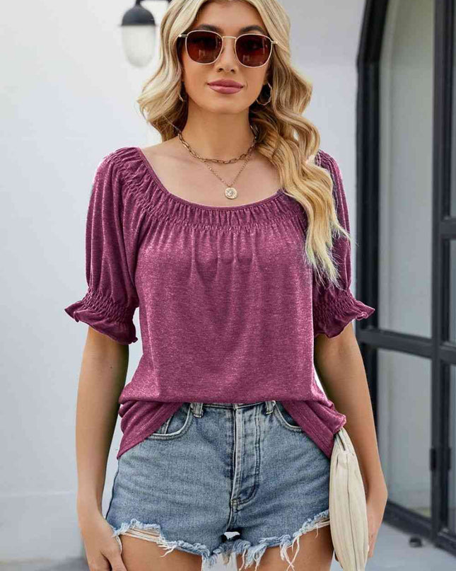 Short Flounce Sleeve Top