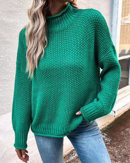 Roll Hem Drop Shoulder Sweater