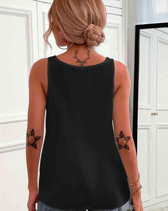 Half-Zip Scoop Neck Tank
