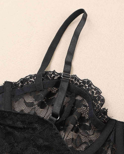Lace-Up Lace Bralette