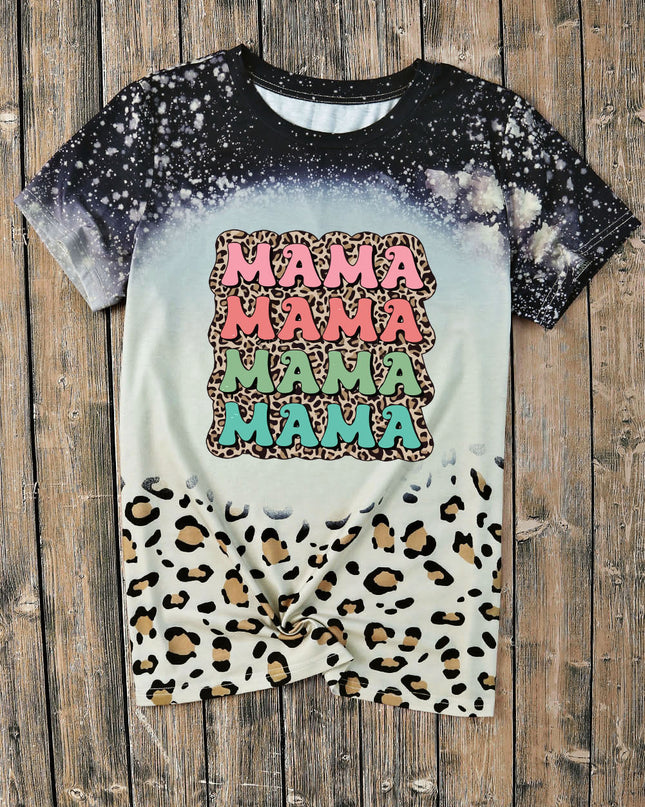 Printed MAMA Graphic Round Neck Tee