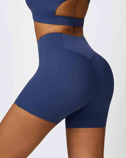 Wide Waistband Slim Fit Sports Shorts