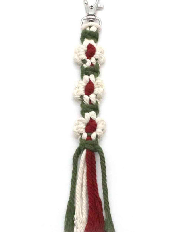 Assorted 4-Pack Hand-Woven Flower Keychain