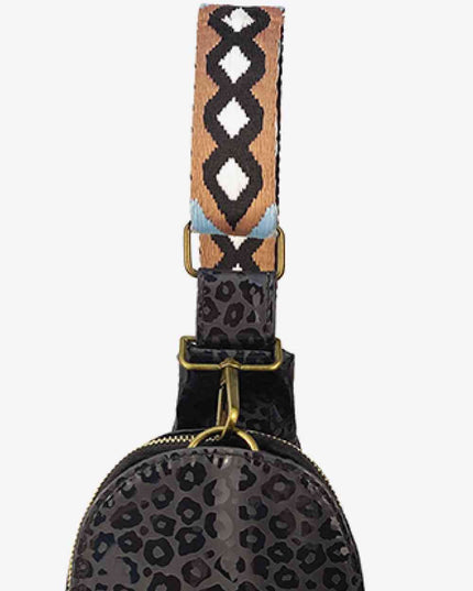 Printed PU Leather Sling Bag